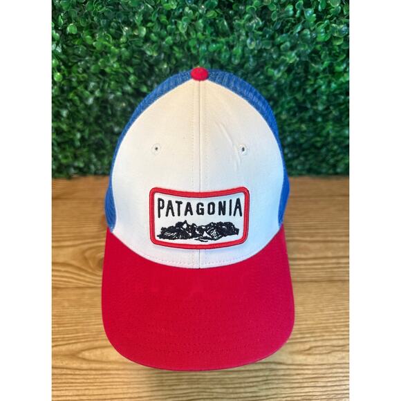 Mens Patagonia Climb A Mountain Trucker Hat  Red White and Blue  Adult Cap - Picture 7 of 8